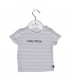 Nautica Des.15 T-Shirt  Jersey Organic Γκρι Ριγέ 68cm 3-6 μηνών