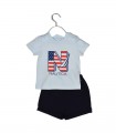 Nautica Des.11 Σετ T-Shirt & Shorts Jersey Light Blue / Navy 68cm 3-6 μηνών