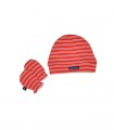 Nautica Des 20 Cap & 2 Gloves Set Red Red with white stripe