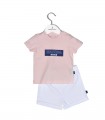 Nautica Des.12 Σετ T-Shirt & Shorts Jersey Pink/White 80cm 9-12 μηνών