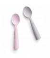 Miniware Des.12  Σετ 2τ Κουτάλια Σιλικόνης Ροζ-13,5cm