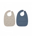 Bibs Set 2 pcs Dino OYOY OYOY Blue - Ecru