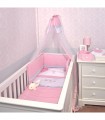 Nautica Diaper Set 4 pcs Des 932 Pink Polka Duvet, duvet cover, panda, mosquito net