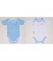 Nautica Des.11 Underwear Lingerie Set 2pcs 80 cm Short Sleeve Light Blue 100% Cotton Jersey