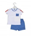 Nautica Des.11 Σετ T-Shirt & Shorts Jersey Organic Μπλε Ριγέ 74cm