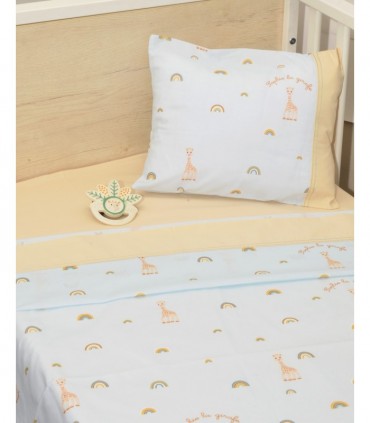 Cradle sheets with LAYER 3 pieces Sophie La Girafe pattern 504