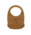 Silicone bib Cat chocolate bib of Trois Kilos Sept