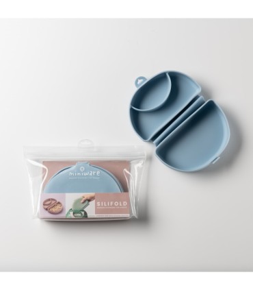 Miniware Des.11 Foldable Silicone Plate with cup base Silicone cup with chisel suction cup